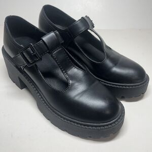 Madden Girl Womens Tulsa Mary Jane Shoe Size 11M Black Y2K Inspired Chunky Heel